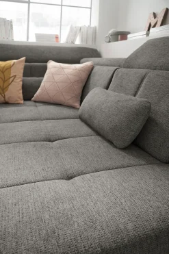set one by Musterring Ecksofa »SO 3400 Sitzhöhe 47cm oder 49cm, Sitztiefe verstellbar, B/T 317/220 cm« Kaltschaumpolsterung, Flachgewebe, whlw. mit Funktionen, Sitzhöhe 47
