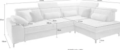 set one by Musterring Ecksofa Kaltschaumpolsterung, Flachgewebe, whlw. mit Funktionen, Sitzhöhe 49
