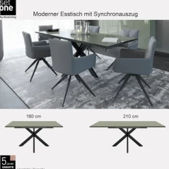 set one by Musterring Esstisch »Reno« 1 Stk. tlg. Mit Vierkantfuß, wählbaren Gestellen und Plattenfarben