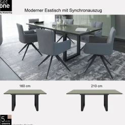 set one by Musterring Esstisch »Reno« 1 Stk. tlg. Mit Vierkantfuß, wählbaren Gestellen und Plattenfarben