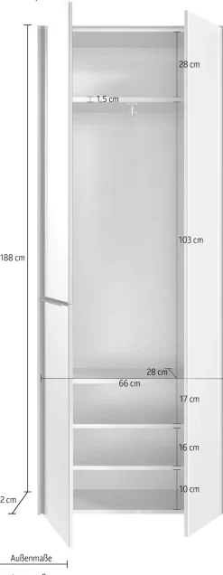 set one by Musterring Garderobenschrank »reno-Dielen« In zwei Farbvarianten, 72 x 188 x 32 cm, stilvoller Stauraum