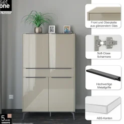 set one by Musterring Highboard »Reno« 1 Stk. tlg. Mit Winkelfuß in diversen Farben, 155 cm Höhe & Farbauswahl