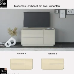 set one by Musterring Lowboard »Reno« 1 Stk. tlg. Mit Sockel in diversen Farben, 71 cm Höhe & Farbauswahl