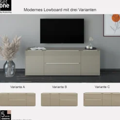 set one by Musterring Lowboard »Reno« 1 Stk. tlg. Mit Gleitern und in verschiedenen Farben erhältlich