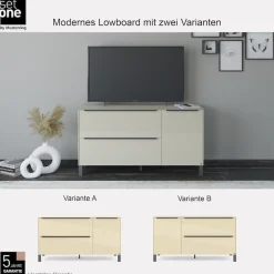 set one by Musterring Lowboard »Reno« 1 Stk. tlg. Mit Vierkantfuß in diversen Farben, 75 cm Höhe & Farbauswahl