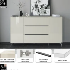 set one by Musterring Sideboard »Reno« 1 Stk. tlg. Mit Winkelfuß in diversen Farben, 109 cm Höhe & Farbauswahl