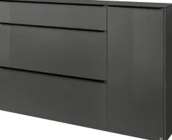 set one by Musterring Sideboard »reno-Dielen« 1 Stk. tlg. 1 Schubkasten, 2 Klappen, 1 Tür, Glasfronten in 2 Farben, 160 x 104 cm