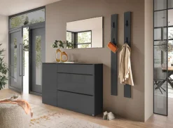 set one by Musterring Sideboard »reno-Dielen« 1 Stk. tlg. 1 Schubkasten, 2 Klappen, 1 Tür, Glasfronten in 2 Farben, 160 x 104 cm