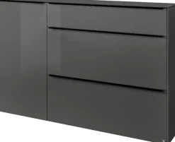 set one by Musterring Sideboard »reno-Dielen« 1 Stk. tlg. 1 Schubkasten, 2 Klappen, 1 Tür, Glasfronten in 2 Farben, 160 x 104 cm
