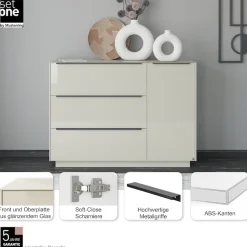 set one by Musterring Sideboard »Reno« 1 Stk. tlg. Mit Sockel in diversen Farben, 102 cm Höhe & Farbauswahl