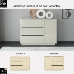 set one by Musterring Sideboard »Reno« 1 Stk. tlg. Mit Sockel in diversen Farben, 102 cm Höhe & Farbauswahl