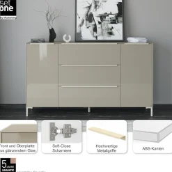 set one by Musterring Sideboard »Reno« 1 Stk. tlg. Mit Winkelfuß in diversen Farben, 108 cm Höhe & Farbauswahl