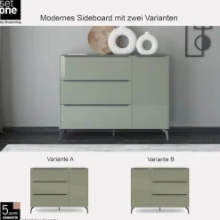 set one by Musterring Sideboard »Reno« 1 Stk. tlg. Mit Winkelfuß in diversen Farben, 109 cm Höhe & Farbauswahl