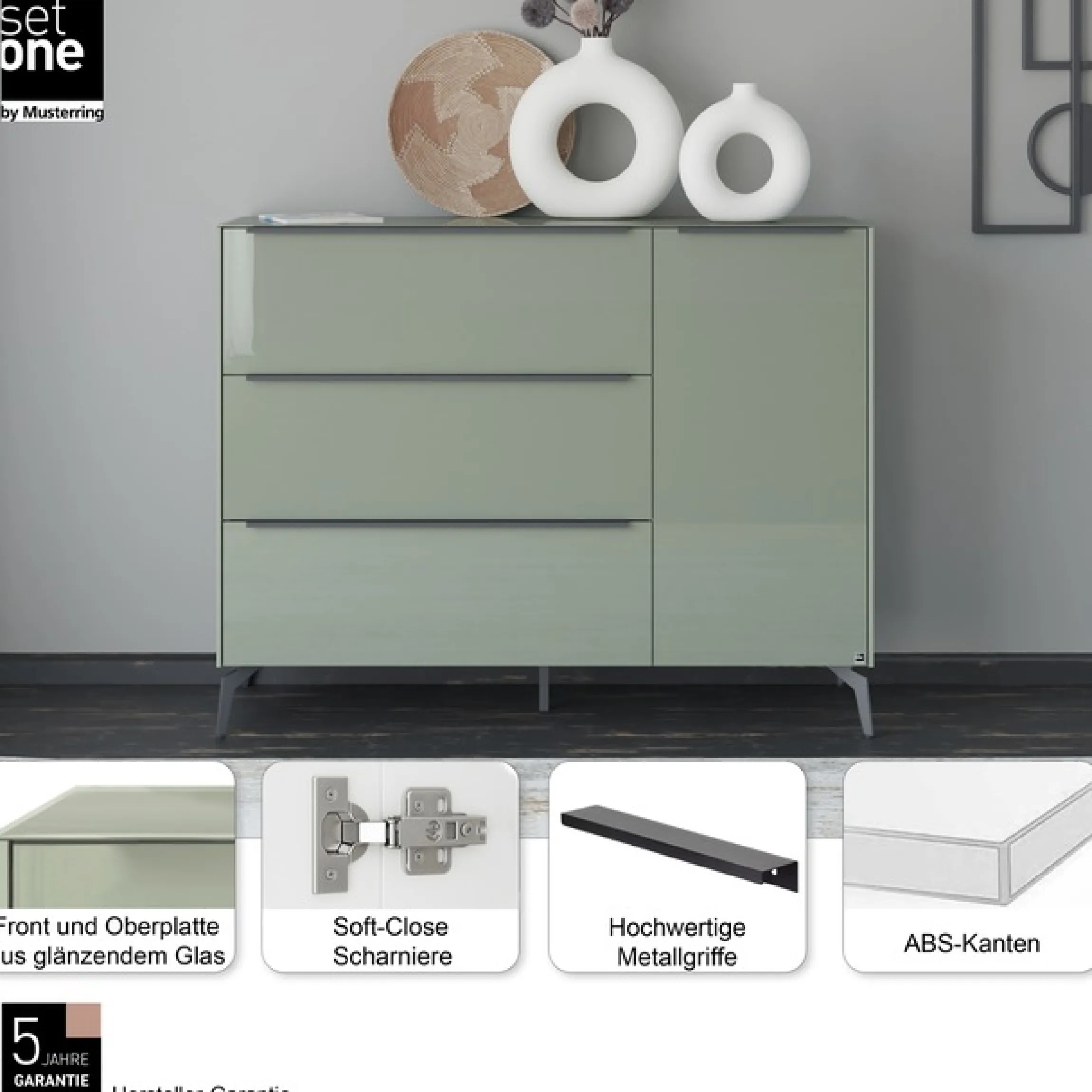 set one by Musterring Sideboard »Reno« 1 Stk. tlg. Mit Winkelfuß in diversen Farben, 109 cm Höhe & Farbauswahl