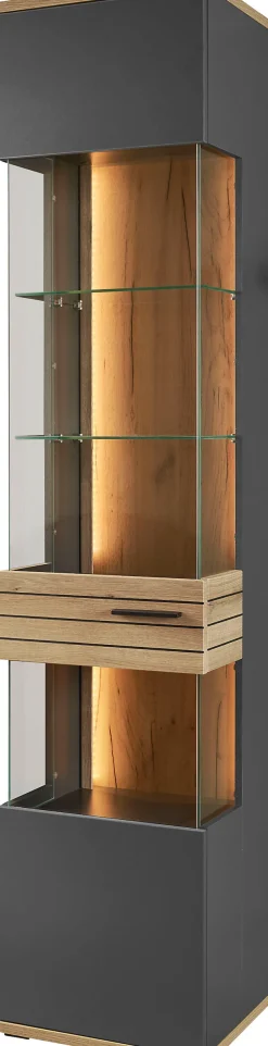 set one by Musterring Vitrine »Quincy« 1 Stk. tlg. Spiegelbildlich montierbar, in 2 Farben erhältlich, 204,7 cm hoch