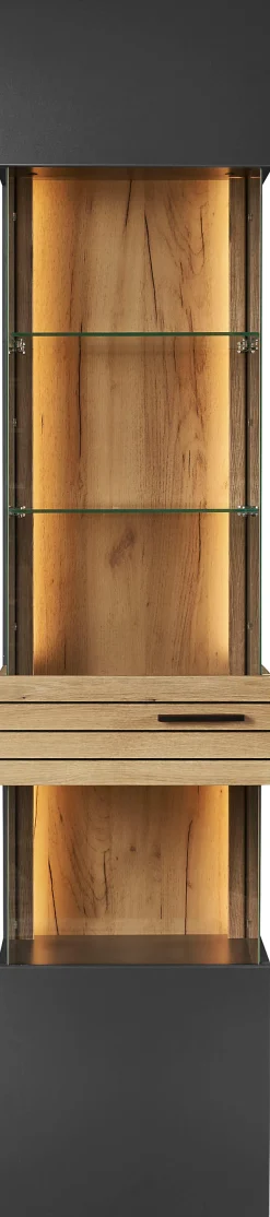 set one by Musterring Vitrine »Quincy« 1 Stk. tlg. Spiegelbildlich montierbar, in 2 Farben erhältlich, 204,7 cm hoch