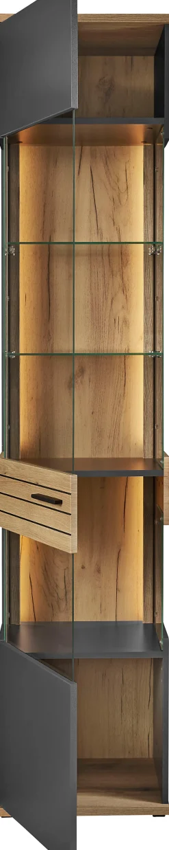 set one by Musterring Vitrine »Quincy« 1 Stk. tlg. Spiegelbildlich montierbar, in 2 Farben erhältlich, 204,7 cm hoch