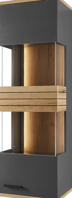 set one by Musterring Vitrine »Quincy« 1 Stk. tlg. Spiegelbildlich montierbar, in 2 Farben erhältlich, 139,2 cm hoch