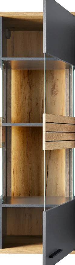 set one by Musterring Vitrine »Quincy« 1 Stk. tlg. Spiegelbildlich montierbar, in 2 Farben erhältlich, 139,2 cm hoch