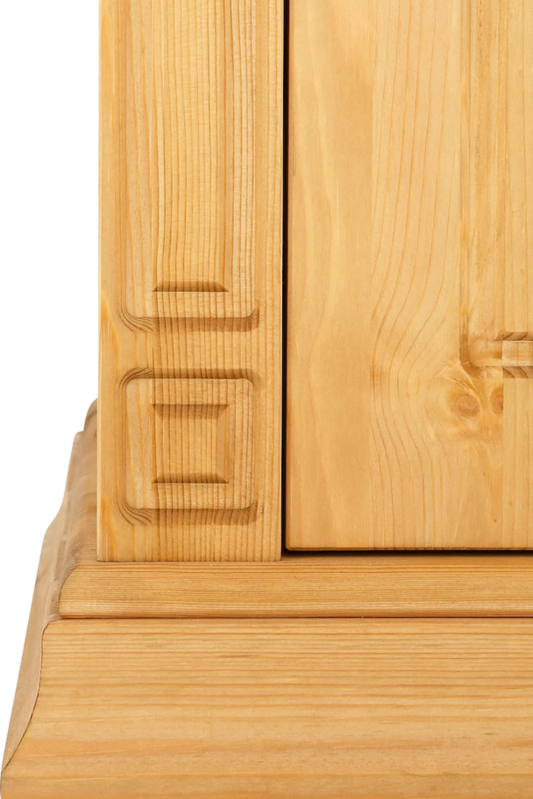Sideboard Massivholz, Messinggriffe im Jugendstil, Zierleisten, eleganter Sockel