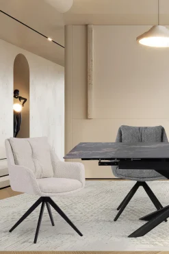 SIT Armlehnstuhl »Bordeaux Bouclé Stoff mit 360° Drehfunktion & Metallgestel« () Flexible Drehfunktion & Öko-Tex Bouclé-Bezug für Komfort