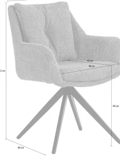 SIT Armlehnstuhl »Bordeaux Bouclé Stoff mit 360° Drehfunktion & Metallgestel« () Flexible Drehfunktion & Öko-Tex Bouclé-Bezug für Komfort