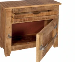 SIT Badkommode »FRIGO Mangoholz mit Tür & Schublade im Antik-Look« Rustikales Design mit markanten Kühlschrankgriffen