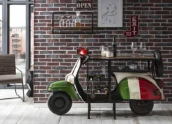 SIT Bartisch »Italien aus recyceltem Roller mit Flaschenablage« Original Rollerfront mit Halter für 6 Flaschen und Gläser