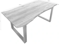 SIT Baumkantentisch »Dijon aus Massivholz mit Baumkante & trendigem Kufengestell« 56 mm starke Tischplatte mit Baumkante wie gewachsen
