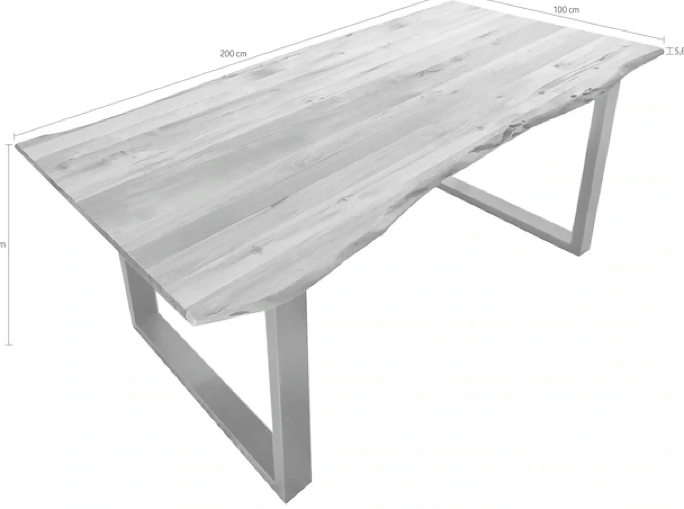 SIT Baumkantentisch »Dijon aus Massivholz mit Baumkante & trendigem Kufengestell« 56 mm starke Tischplatte mit Baumkante wie gewachsen