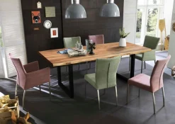 SIT Baumkantentisch »Dijon aus Massivholz mit Baumkante & trendigem Kufengestell« 56 mm starke Tischplatte mit Baumkante wie gewachsen