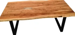 SIT Baumkantentisch »Dijon aus Massivholz mit Baumkante & trendigem Kufengestell« 56 mm starke Tischplatte mit Baumkante wie gewachsen