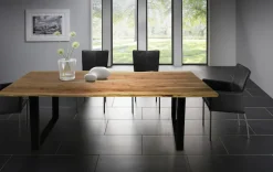 SIT Baumkantentisch »Dijon aus Massivholz mit Baumkante & trendigem Kufengestell« 56 mm starke Tischplatte mit Baumkante wie gewachsen