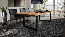 SIT Baumkantentisch »Dijon aus Massivholz mit Baumkante & trendigem Kufengestell« 56 mm starke Tischplatte mit Baumkante wie gewachsen