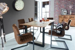 SIT Baumkantentisch »Dijon aus Massivholz mit Baumkante & trendigem Kufengestell« 56 mm starke Tischplatte mit Baumkante wie gewachsen