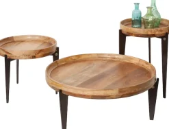 SIT Beistelltisch »Ø 46 cm Mangoholz mit Tablettfunktion & Metallgestell« Abnehmbare Tischplatte auch als praktisches Tablett nutzbar