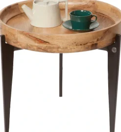 SIT Beistelltisch »Ø 46 cm Mangoholz mit Tablettfunktion & Metallgestell« Abnehmbare Tischplatte auch als praktisches Tablett nutzbar