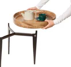 SIT Beistelltisch »Ø 46 cm Mangoholz mit Tablettfunktion & Metallgestell« Abnehmbare Tischplatte auch als praktisches Tablett nutzbar