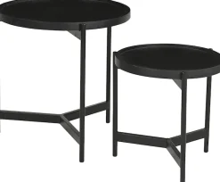 SIT Beistelltisch »Turin 2er Set aus Mango massiv mit Metallgestell« 2 Stk. tlg. 2er Set mit runden Tischplatten & robustem Metallgestell