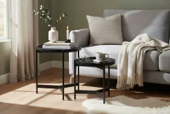 SIT Beistelltisch »Turin 2er Set aus Mango massiv mit Metallgestell« 2 Stk. tlg. 2er Set mit runden Tischplatten & robustem Metallgestell