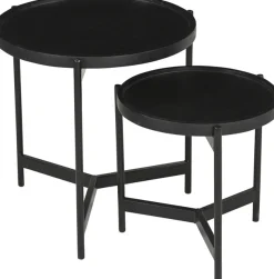 SIT Beistelltisch »Turin 2er Set aus Mango massiv mit Metallgestell« 2 Stk. tlg. 2er Set mit runden Tischplatten & robustem Metallgestell