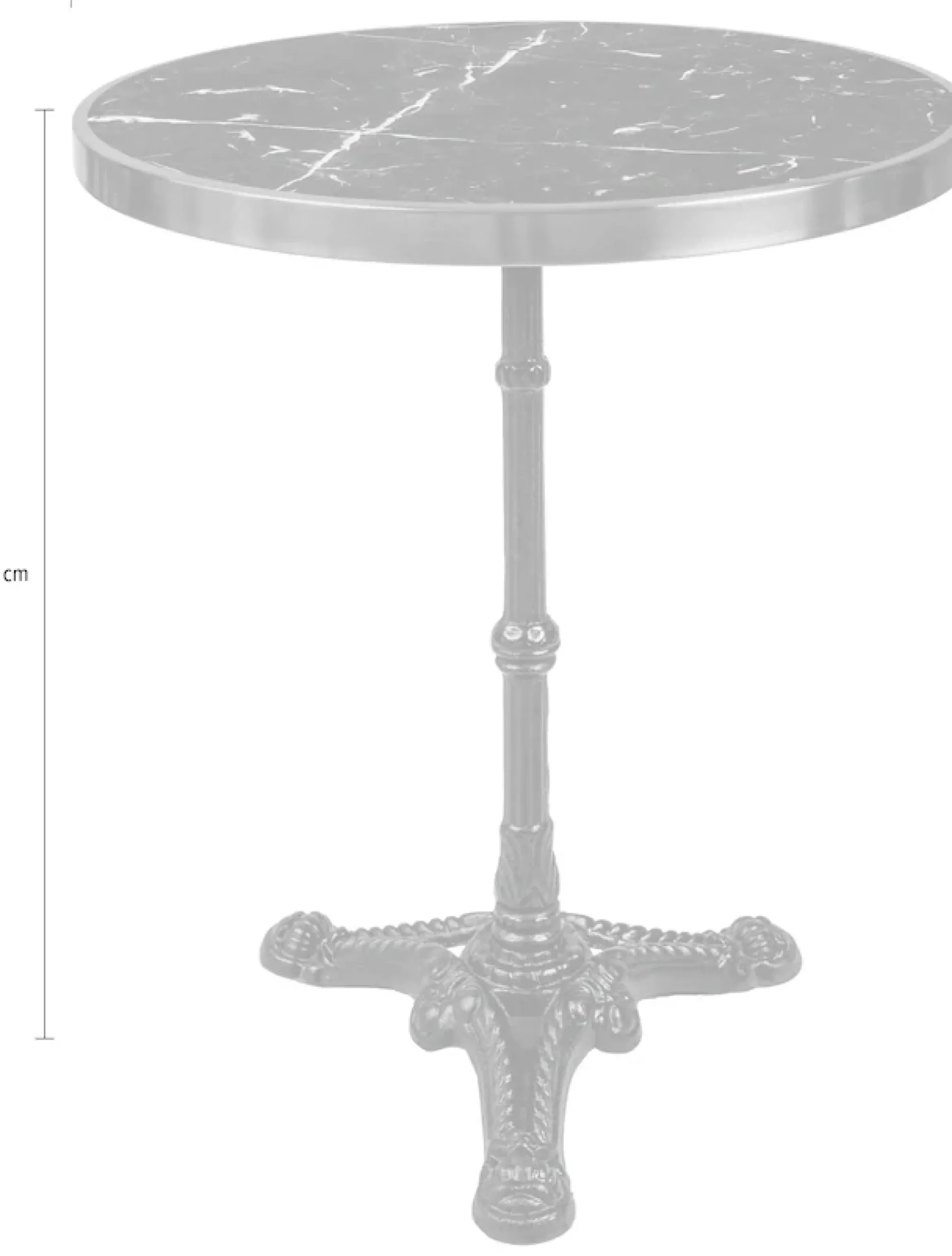 SIT Bistrotisch »Ø57 cm mit schwarzer Marmorplatte und Messing« Edle Marmorplatte mit Messingrahmen und Gusseisenfuß