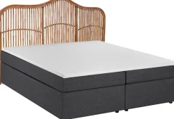 SIT Boxspringbett »180x200 cm mit Rattan-Kopfteil und Topper« Kopfteil aus echtem Rattan trifft auf Boxspringkomfort