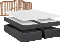 SIT Boxspringbett »180x200 cm mit Rattan-Kopfteil und Topper« Kopfteil aus echtem Rattan trifft auf Boxspringkomfort