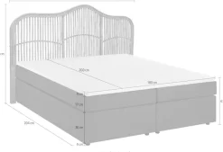 SIT Boxspringbett »180x200 cm mit Rattan-Kopfteil und Topper« Kopfteil aus echtem Rattan trifft auf Boxspringkomfort