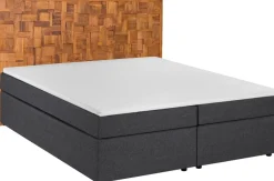 SIT Boxspringbett »Zwolle mit Holz-Mosaik-Kopfteil & 7-Zonen Matratze« Einzigartiges Teakholz-Mosaik Kopfteil & komfortabler Topper