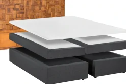 SIT Boxspringbett »Zwolle mit Holz-Mosaik-Kopfteil & 7-Zonen Matratze« Einzigartiges Teakholz-Mosaik Kopfteil & komfortabler Topper