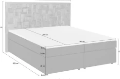 SIT Boxspringbett »Zwolle mit Holz-Mosaik-Kopfteil & 7-Zonen Matratze« Einzigartiges Teakholz-Mosaik Kopfteil & komfortabler Topper