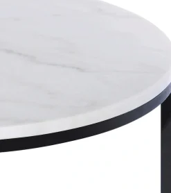 SIT Couchtisch »Ø85 cm rund Echtmarmor Weiß mit Metallgestell« Echte Marmorplatte mit seidenmattem Metallgestell