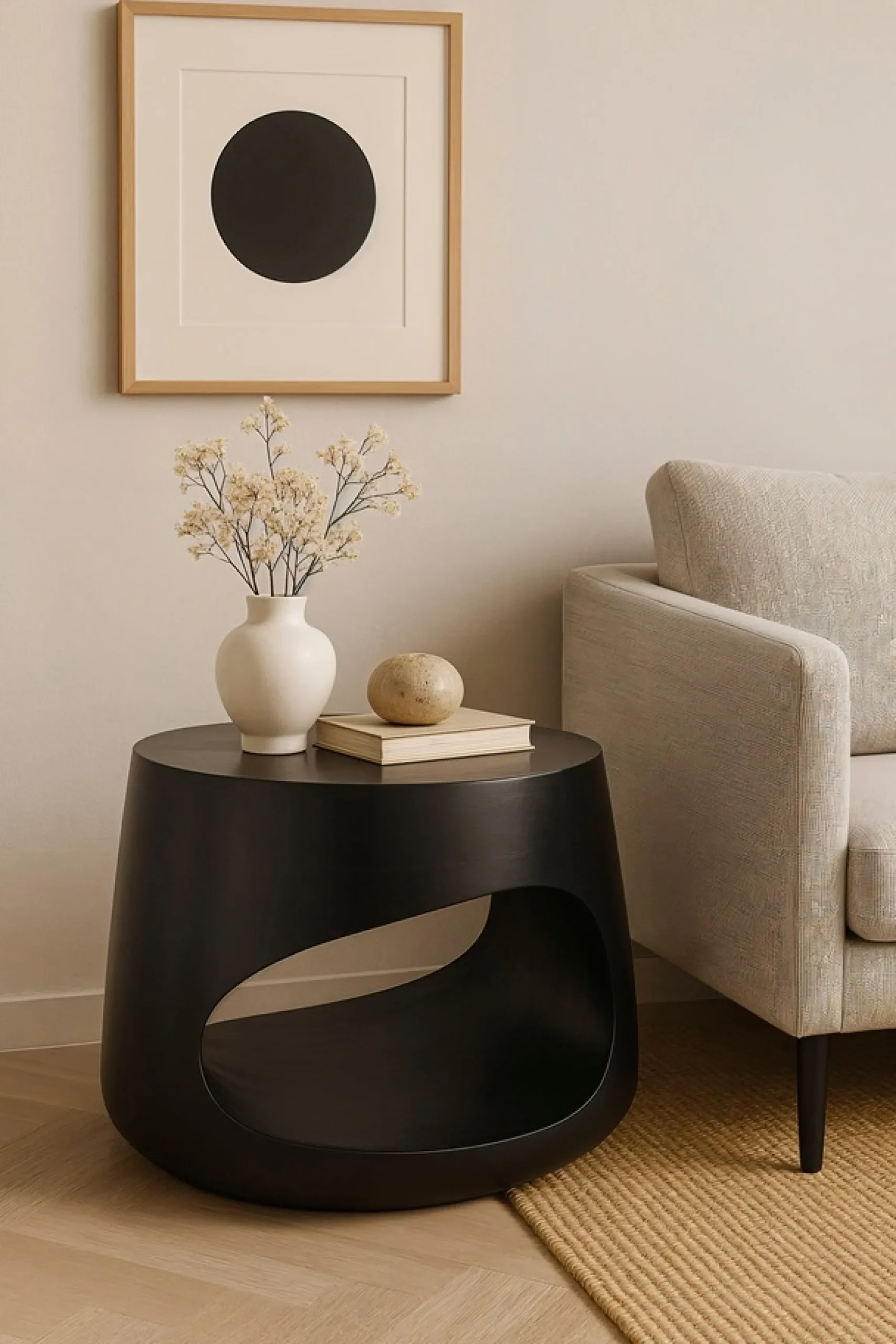 SIT Couchtisch »Lahore rund aus Mango massiv mit offenem Ablagefach« 1 Stk. tlg. Asymmetrisches Ablagefach mit individueller Holzmaserung